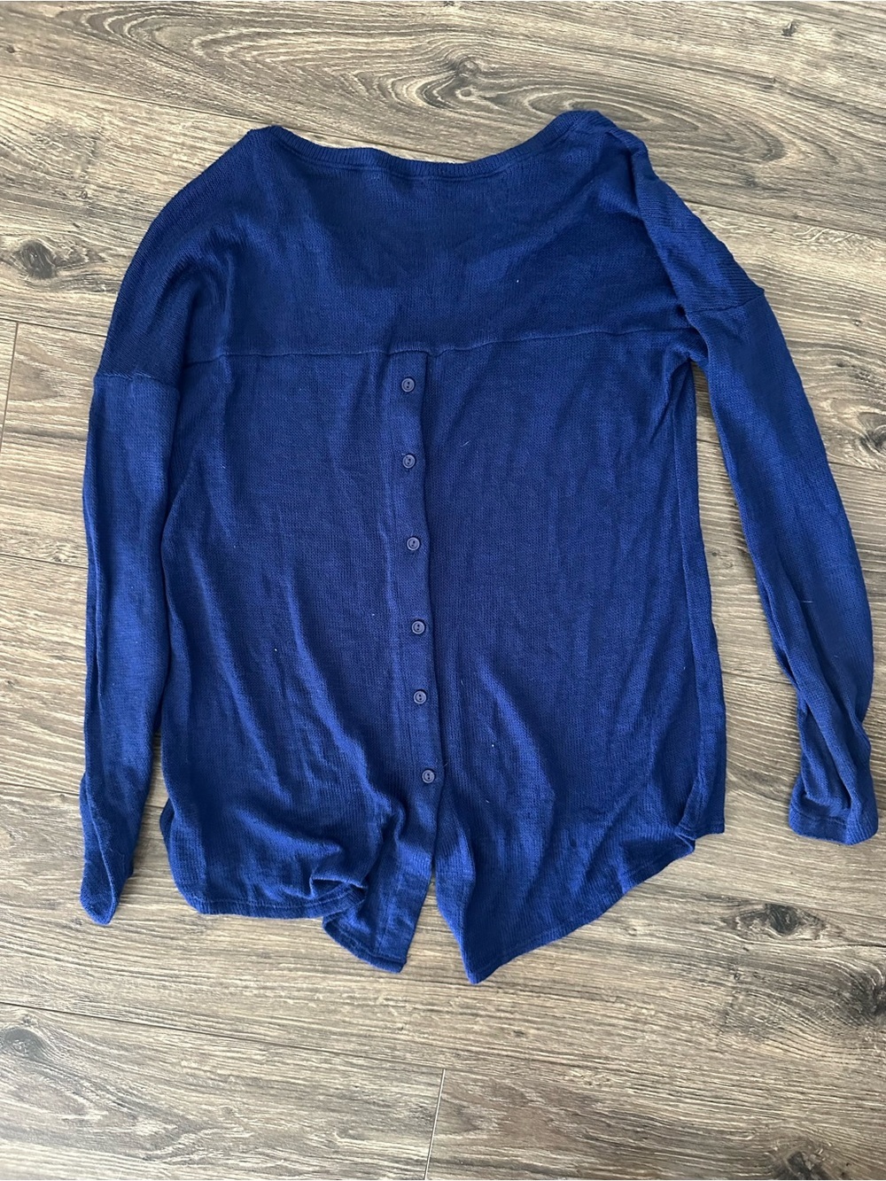 Gibson Royal Blue Lightweight Knit Long Sleeve Sweater